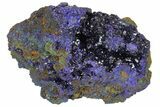 Sparkling Azurite Crystals with Malachite - Laos #170025-2